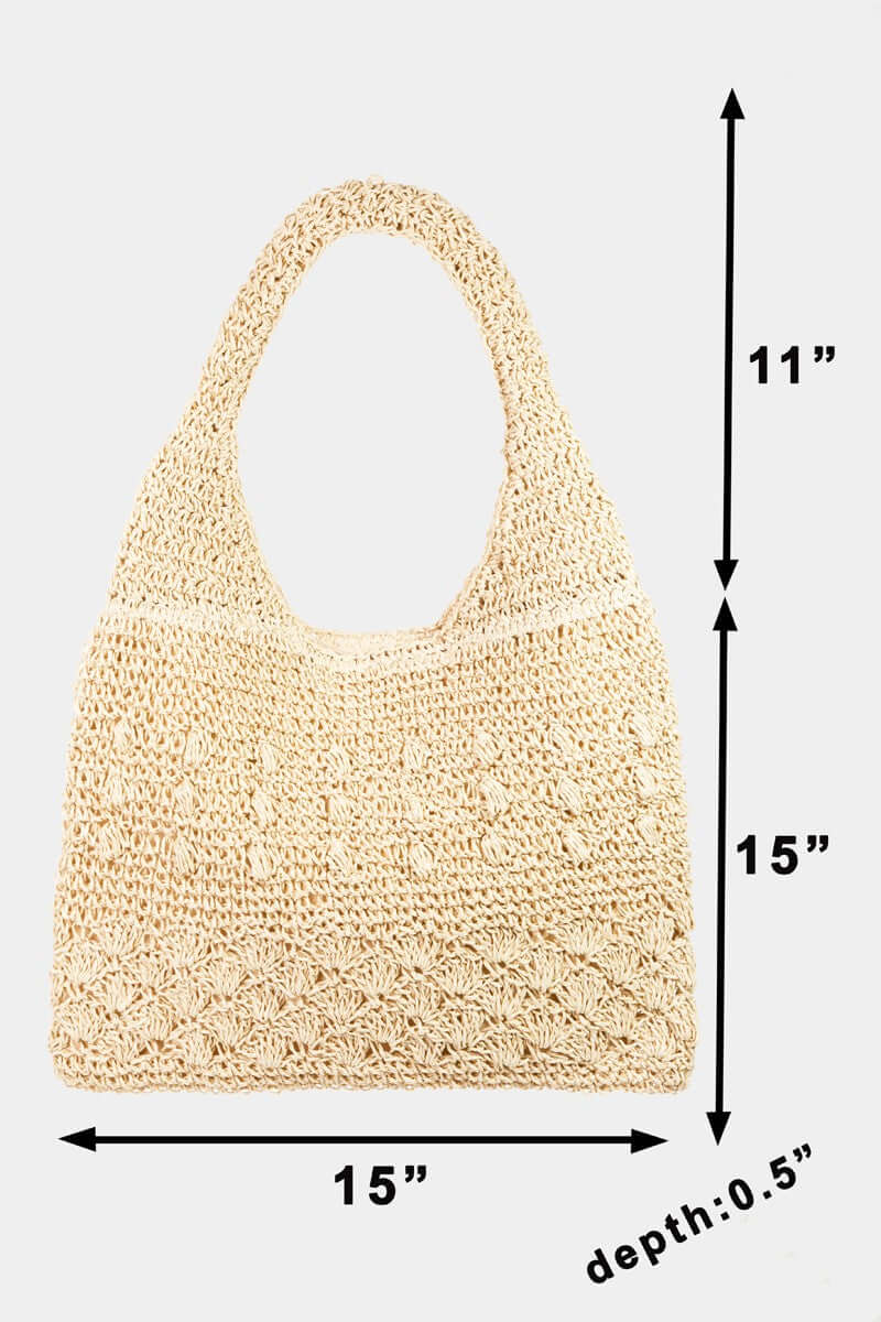 FAME Straw Braided Tote Bag, Square at Bella Road