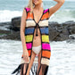 Fringe Color Block Sleeveless Cover Up