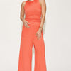 Ribbed Tank and Wide Leg Pants Set | Full Size - Orange