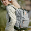 Himawari Waterproof Canvas Backpack Bag with Side Pockets - Gray