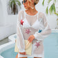 BELLA ROAD Sequin Star Round Neck Long Sleeve Cover Up at Bella Road