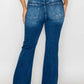 Women's back view of bytos High Rise Bootcut Jeans in classic blue with pockets for a stylish and comfortable fit.