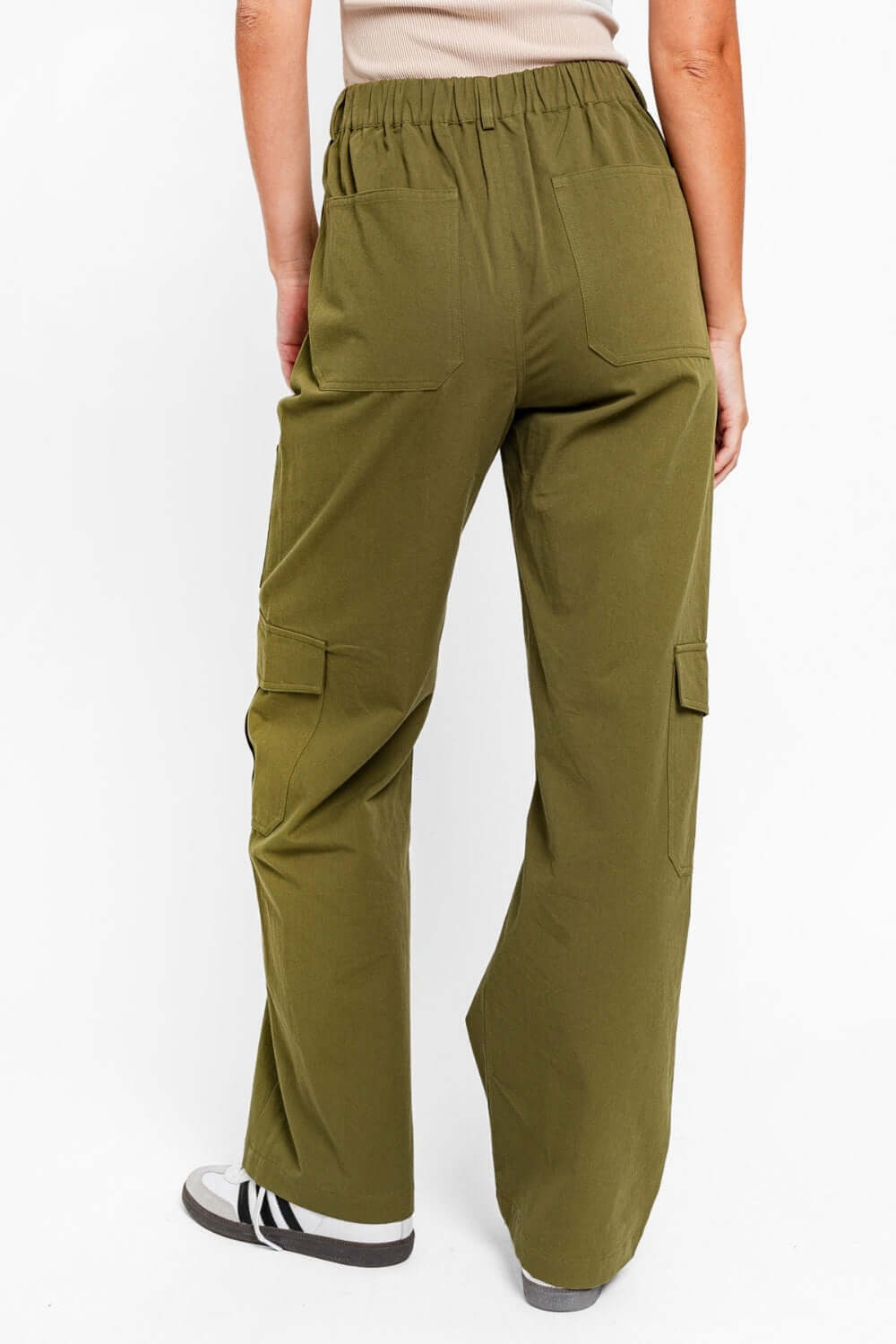 TASHA APPAREL High Waisted Wide Leg Cargo Pants with Pockets at Bella Road