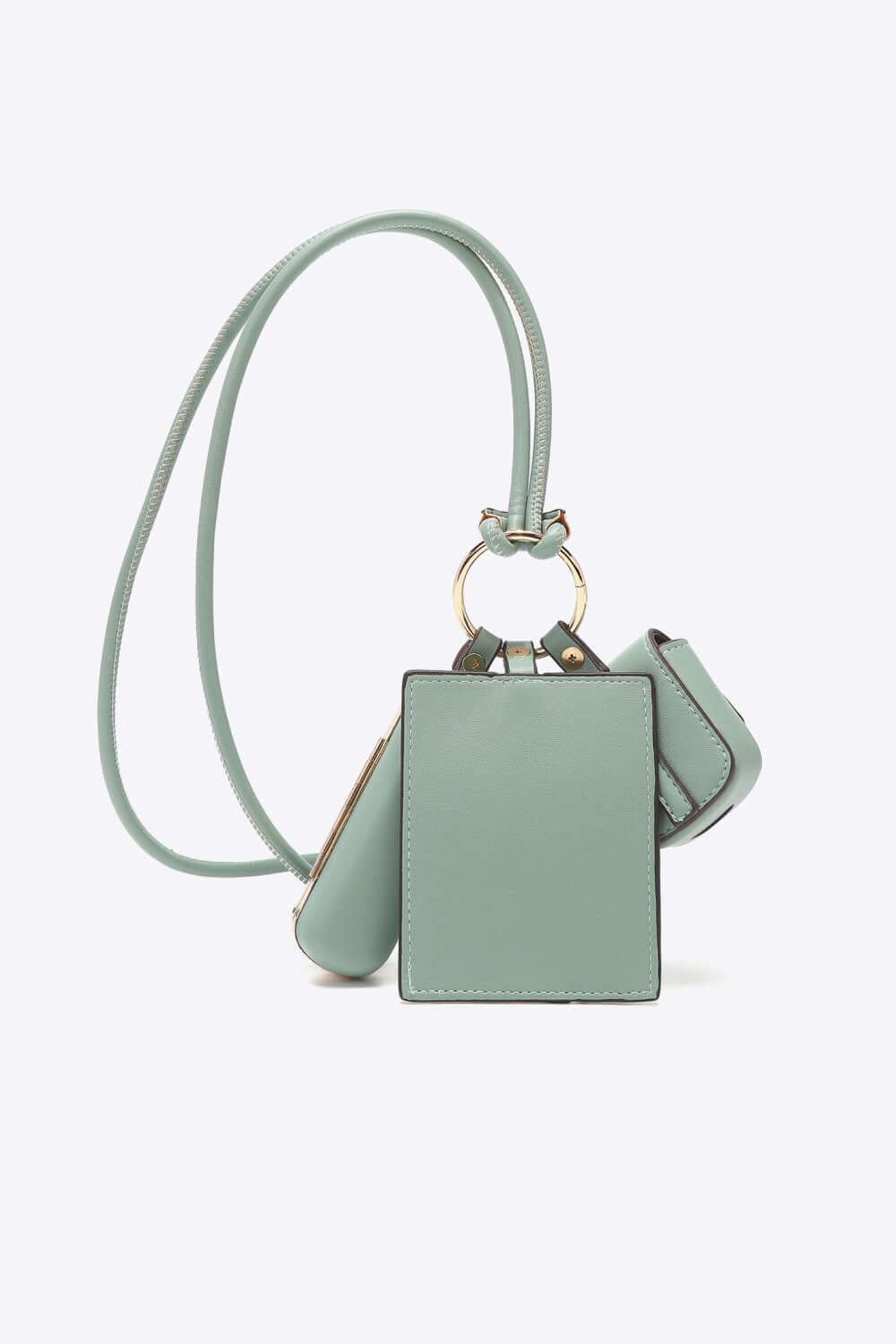 Nicole Lee USA Vegan Leather 3-Piece Lanyard Set in mint green with AirPods case, designed for functionality and fashion