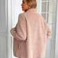 Woman wearing Ivy Lane fuzzy jacket in Watermelon Pink, showing the cozy texture and stylish fit, perfect for chilly days.