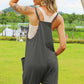 DOUBLE TAKE Full Size Sleeveless V-Neck Pocketed Jumpsuit at Bella Road