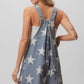 Star Washed Sleeveless Denim Shortalls