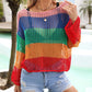 BELLA ROAD Color Block Openwork Boat Neck Cover Up at Bella Road