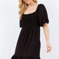 CELESTE Full Size Ruffle Hem Short Sleeve Smocked Dress at Bella Road