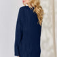 Ribbed Half Button Long Sleeve High-Low T-Shirt