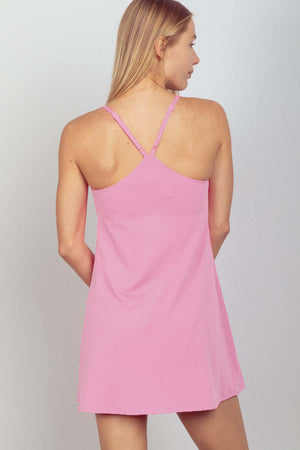 VERY J Sleeveless Active Tennis Dress with Unitard Liner at Bella Road