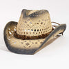 Cutout Rope Strap Wide Brim Hat - Tan