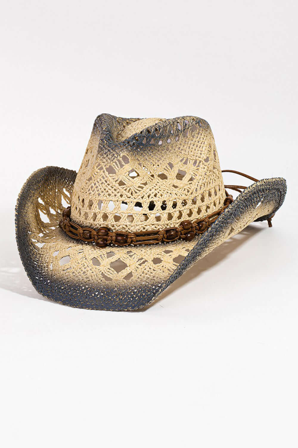 FAME Cutout Rope Strap Wide Brim Hat at Bella Road