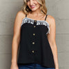 It's About Time Lace Detail Loose Cami Top - Black