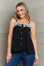 NINEXIS It's About Time Lace Detail Loose Cami Top at Bella Road