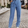 Bella Road Tied Straight Jeans with Pockets - Light