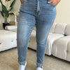 Judy Blue High Waist Cuff Hem Skinny Jeans - Medium