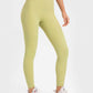 Millennia stretchy yoga leggings in vibrant lemon color, showcasing a wide waistband and perfect fit for workouts.