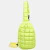 Bella Road Quilted Nylon Crossbody  Bag - Yellow Green