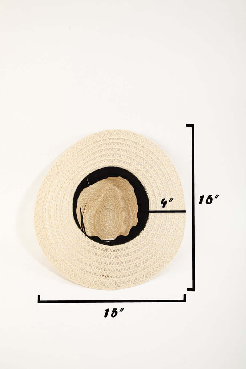 FAME Wide Brim Straw Weave Sun Hat at Bella Road