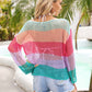 BELLA ROAD Color Block Openwork Boat Neck Cover Up at Bella Road