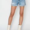 RISEN Distressed Mid-Rise Waist Denim Shorts - Light