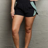 Put In Work High Waistband Contrast Detail Active Shorts - Black