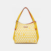 Contrast Polka Dot Handbag - Yellow