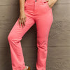 RISEN Kenya High Waist Side Twill Straight Jeans - Coral