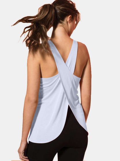 BELLA ROAD Crisscross Scoop Neck Active Tank at Bella Road