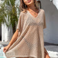 BELLA ROAD Openwork Slit Scoop Neck Cover Up at Bella Road