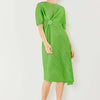 Pleated Dolman Sleeve Dress - Fun Green