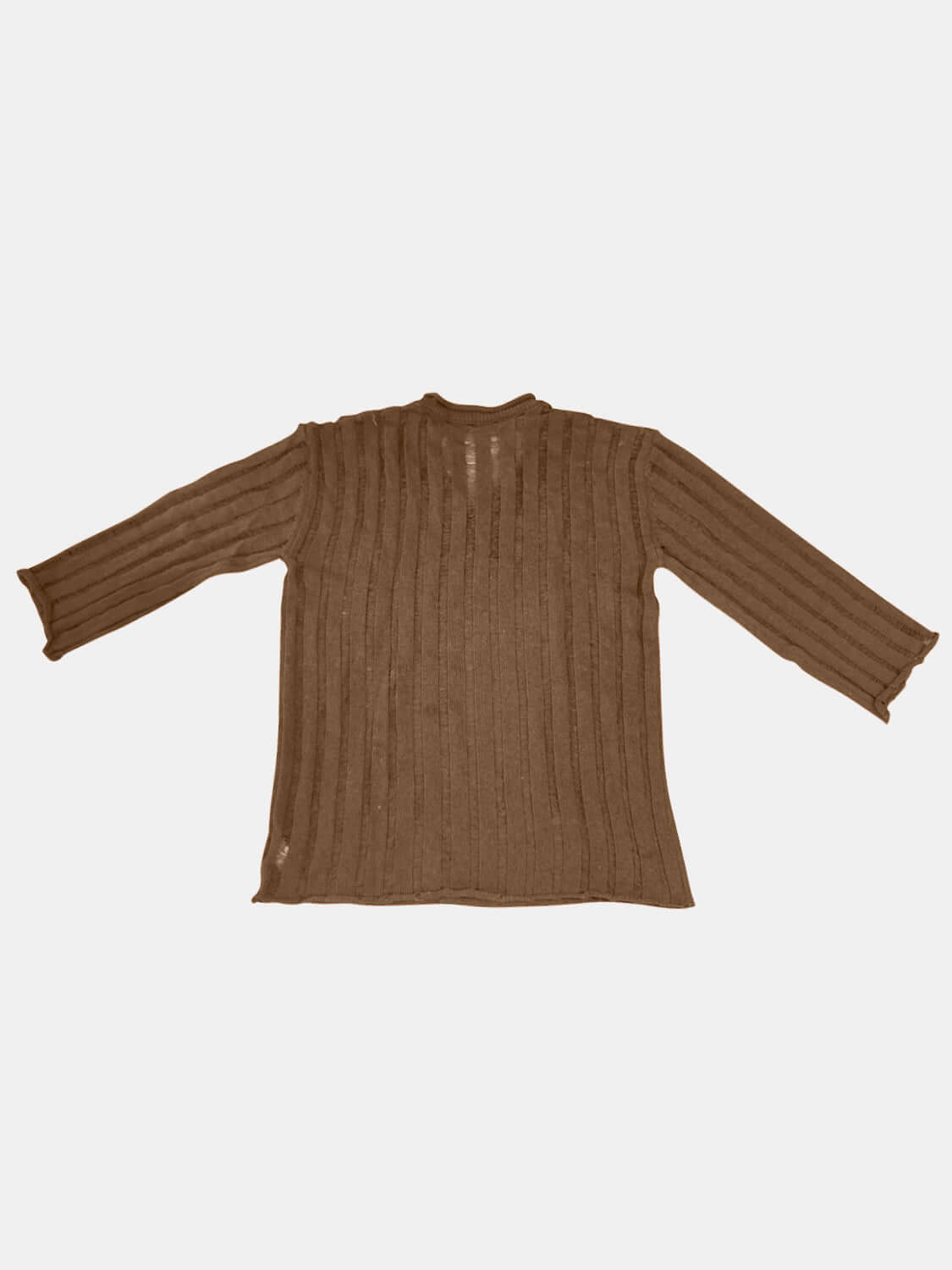 Cozy Bella Road V-Neck Long Sleeve Sweater in coffee brown, perfect for fall fashion, with a slightly stretchy acrylic blend.