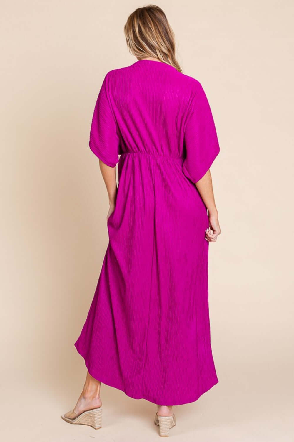 BOMBOM Surplice Maxi Dress with Pockets at Bella Road