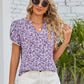 DOUBLE TAKE Floral Notched Neck Blouse at Bella Road