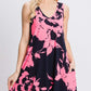 HEIMISH Full Size Floral V-Neck Tank Dress with Pockets at Bella Road