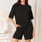 BASIC BAE Full Size Soft Rayon Half Sleeve Top and Shorts Set at Bella Road