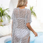 BELLA ROAD Openwork V-Neck Short Sleeve Cover Up at Bella Road