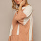 Notched Frayed Edge Contrast Top