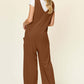 DOUBLE TAKE Full Size Sleeveless Wide Leg Jumpsuit with Pockets at Bella Road