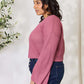 CULTURE CODE Full Size Waffle-Knit Round Neck Long Sleeve Blouse at Bella Road