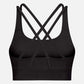 Millennia Double X Sports Bra in black showcasing a stylish double X strappy back design for ultimate support.