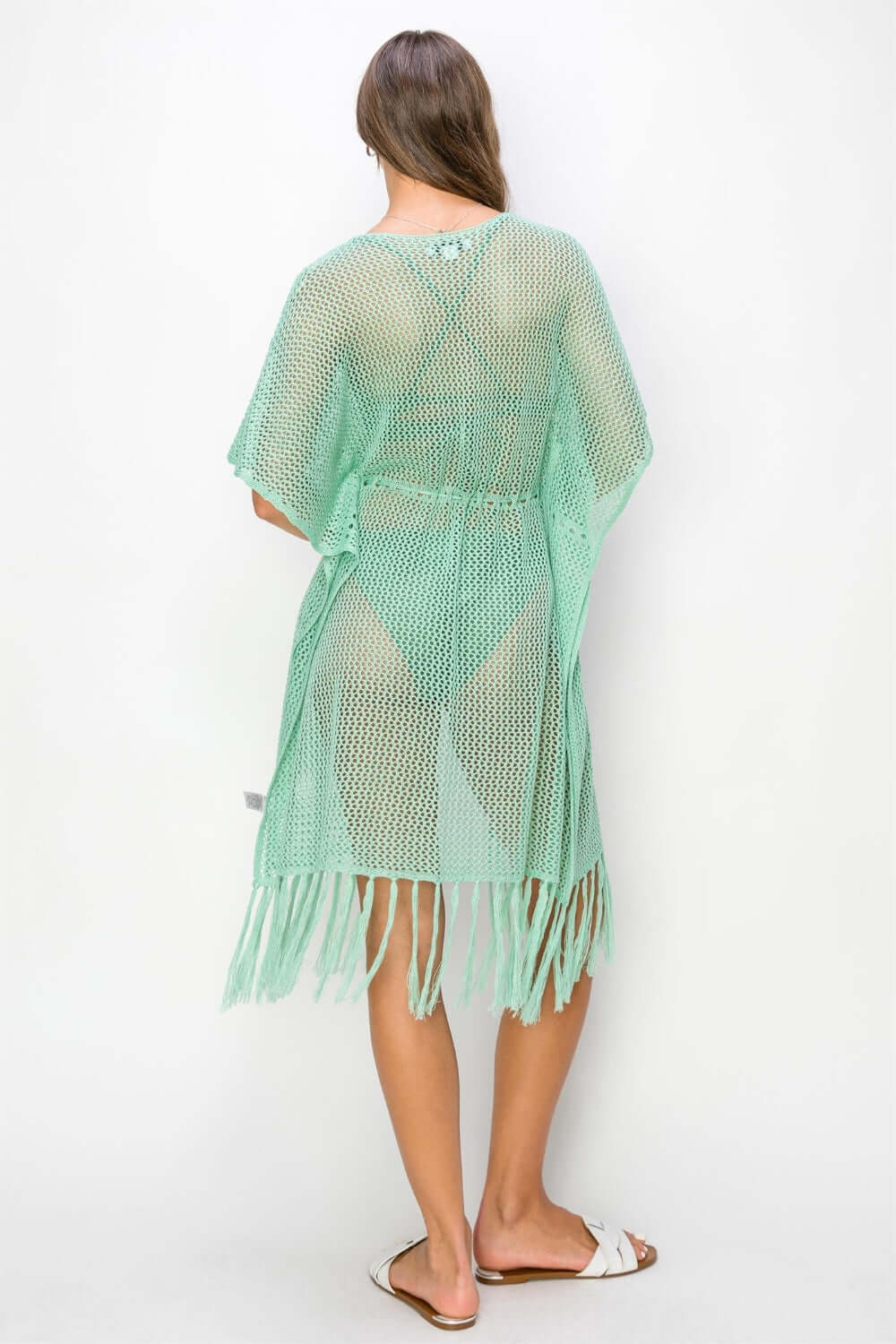 HYFVE Drawstring Waist Fringed Hem Cover Up at Bella Road