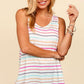 Round Neck Striped Knit Tank