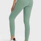 Millennia High Waist Ankle-Length Yoga Leggings in green, showcasing a comfortable fit for yoga and workouts.