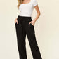 DOUBLE TAKE Full Size Texture Drawstring Straight Pants at Bella Road