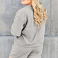 DOUBLE TAKE Full Size Texture Long Sleeve Top and Drawstring Shorts Set at Bella Road