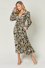 DOUBLE TAKE Full Size Tie Back Flounce Sleeve Dress at Bella Road