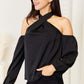 DOUBLE TAKE Grecian Cold Shoulder Long Sleeve Blouse at Bella Road