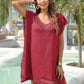 BELLA ROAD Slit Openwork V-Neck Cover-Up at Bella Road